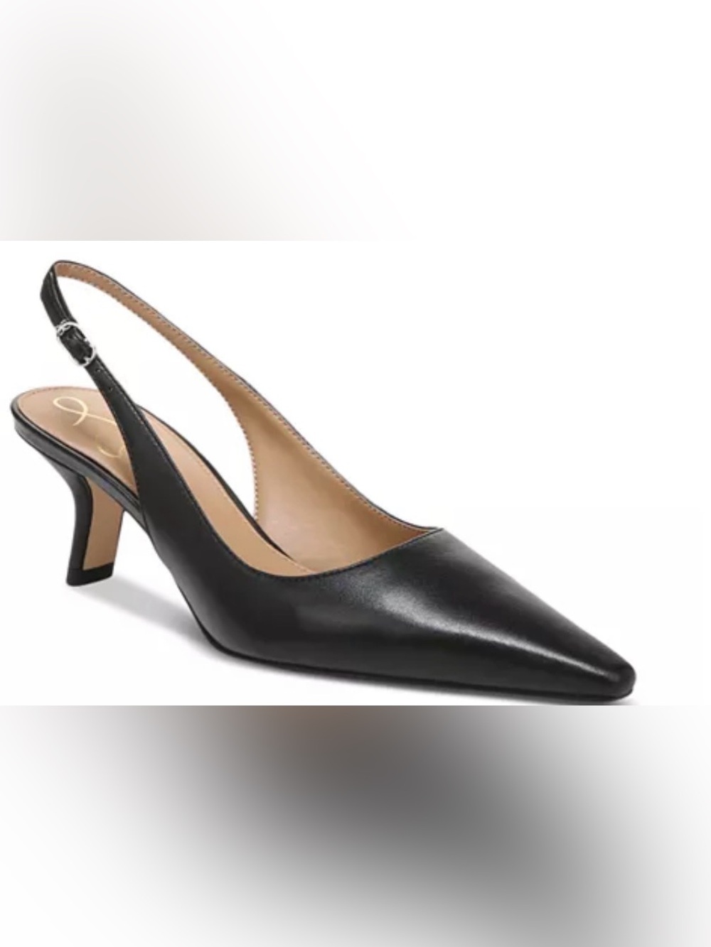 Sam Edelman Bianca Classic Black Leather Pointed Slingback Pump size 10.5 NIB